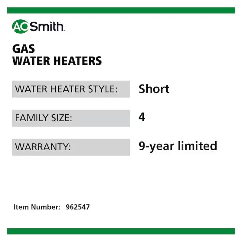 Signature 100 40-Gallons Short 9-Year Warranty 40000-BTU Natural Gas Water Heater