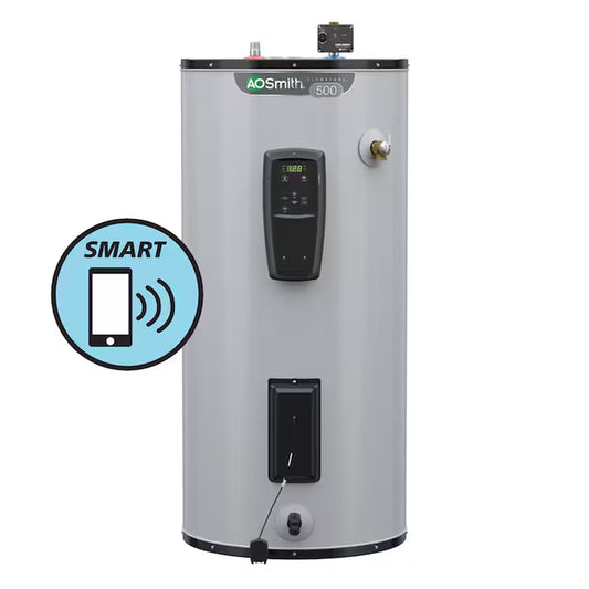Signature 500 50-Gallon Hort 12-Year Warranty 5500-Watt Double Element Smart Electric Water Heater with Leak Detection and Automatic Shut-Off